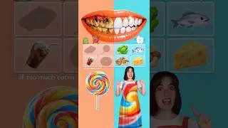 Healthy ve Unhealthy Teeth 🦷 | Good Foods & Bad Foods for Kids #english #kids #preschool #learning