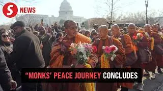 At the Lincoln Memorial, Buddhist monks end their 
