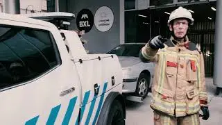 EV Charging - Fire Exercice in Parking Brucity - Brussels