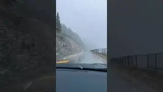 Icefields Parkway: A Wintry Drive Through Snow ❄️, Rain, and Slush #shorts
