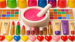 Satisfying Slime ASMR Video | DIY How to Make Rainbow Shiny Slime Mixing Makeup Cosmetic Glitter