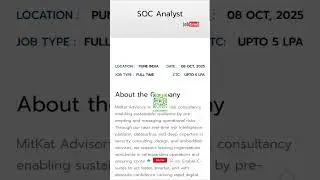 MitKat Advisory is Hiring: SOC #Analyst | #Pune #job #techjobs