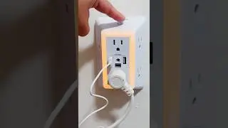 6 Outlet Extender,  3 USB Ports, Multi Plug Surge Protector and Night Light, White,  ETL Listed #usb