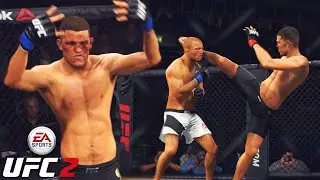 Nate Diaz Knocking Everyone Out! EA Sports UFC 2 Online Gameplay - Ranked Championship