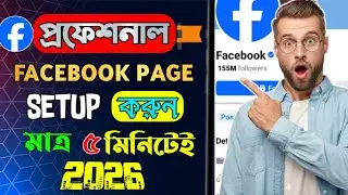 ৫ মিনিটে Facebook Page Professional Setup 2026 | New Facebook Page Setup Bangla