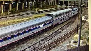 Amtrak train backs into Chicago, IL with one private car!