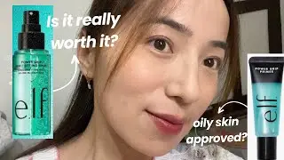 Elf power grip primer/ Elf power grip dewy primer/best setting spray for oily acne prone skin