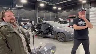 Checking out an EV body shop
