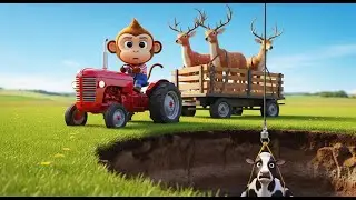 Baby Monkey Bon Bin Goes Fishing 🐒🎣 | Funny Animal Farm Adventure