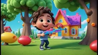 Toy Foam Dart Guns Go Shoot Shoot Shoot | Fun Nursery Rhyme | Baby Music