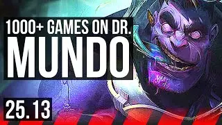 DR. MUNDO vs GANGPLANK (TOP) | 1000+ games | KR Master | 25.13