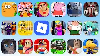 ROBLOX : POU BARRY, Papa Pizza's Pizzeria, EVIL GRANDMA, PEPPA PIG BARRY, The Castle Fortress,...