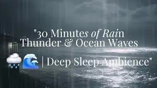 30 Minutes of Rain, Thunder & Ocean Waves | Deep Sleep Ambience #sleepmusic #love #peace #meditation