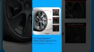 For Tesla Model Y 2020-2024 Gemini 19in Symmetrical Wheel Covers Matte Black 4pc