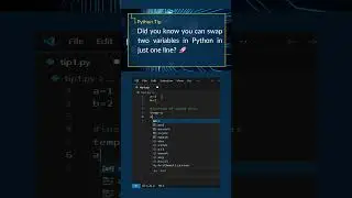 Swap two variables in Python in just one line 