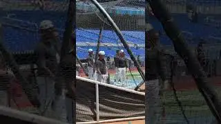 Javier Sanoja en pr&aacute;ctica de bateo #OpeningDay