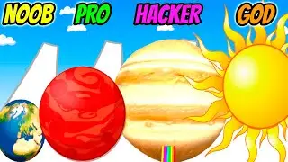 NOOB vs PRO vs HACKER vs GOD - Planet Run 3D @FunnyGameplay