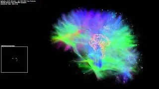 Simulated Thalamocortical Brain Network 4 - 3D View, 2 Million Neurons, 282M Synapses