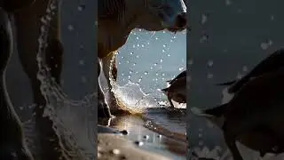 Cow and Duck Playing in Water | Funny Animal Shorts