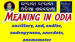 ancillary, and, and/or, androgynous, anecdote, anemometer Meaning In Odia & English