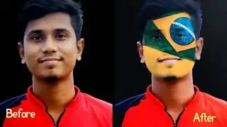 Photoshop cc Tutorial: Face Paint. || How To Paint Flag on Face 2018