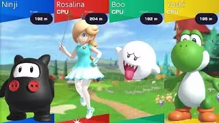 Mario Golf Super Rush - Speed Golf Ninji vs Rosalina vs Boo vs Yoshi