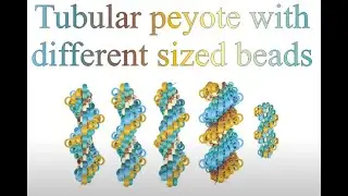 Tubular peyote with different sized beads. Beading cartoon. Part 1.