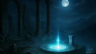 Ancient Moonlit Ruins 🌕 Magical Night Ambience with Portal & Wind Sounds | No Music
