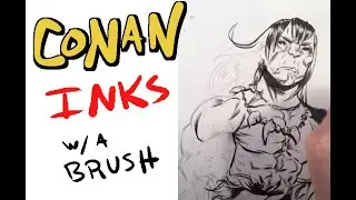 #conan inks i did a bit ago #robertEHoward #conanthebarbarian #inkingvideo #drawingvideo #inks