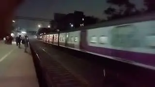 Howrah Burdwan galloping local via chord line skipping liluah station at high speed.