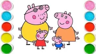 Peppa Pig Family and Friends Drawing, Painting and Coloring for kids and Toddlers , Let's Draw