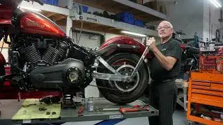 Installing Trask Performance's new Billet Aluminum Softail Swingarm