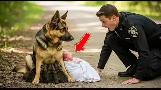 The dog sat with the newborn human baby and her cubs&mdash;which the police saw !