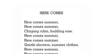 Here Comes.  A poem from A Light in the Attic (p. 32).  Read aloud