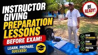 Instructor giving preparation lessons before exam