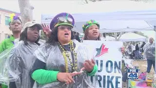 CATS workers strike through Mardi Gras as ATU President visits in solidarity
