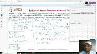 Lecture 84 #Problem #Solved on #Viscous #Resistance on #Journal #Bearing in #Fluid #Mechanics