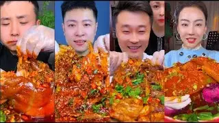SPICY🥵BRAISED PORK BELLYS, LARGE LAMB CHOPS,PANLONG PORK, LAMB LEG, PORK ELBOW MEAT #asmr #4k #2025