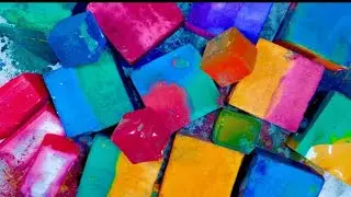 Dyed Vibrant Multi Coloured Block Gym Chalk Compilation @powderpuffgirlasmr