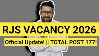 RJS VACANCY 2026 || Total Post 177 || Official News?