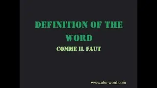 Definition of the word 