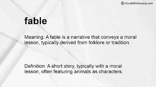 fable Meaning