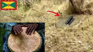Marked Grave of Enslave African Called KROMANTI CUDJOE & Temne Big Drum Dancing In Grenada Carraicou