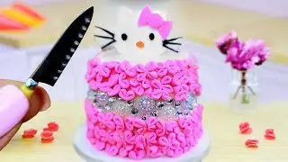 Satisfying Miniature Hello Kitty Cake Decorating   Best Strawberry Cake Recipe By Sweet Mini Cakes