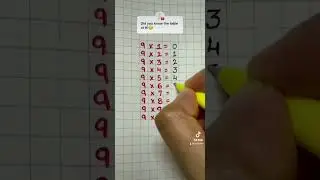9 Times Table Trick! #math #tutor #mathtrick #learning #shorts #youtube #999 #table #youtubeshorts