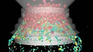 Granulite in a cone crusher simulation