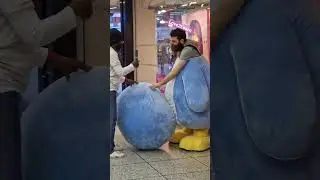 Miniso Penguin Mascot Penpen in London at Ealing Broadway Shopping Mall UK