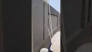Boundary wall construction design and details #satisfying #youtube #skills #shorts