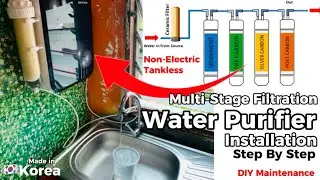 How to Install K3000 Korea Alkaline Water Purifier at Wall - High Flow & Non Electric Needed