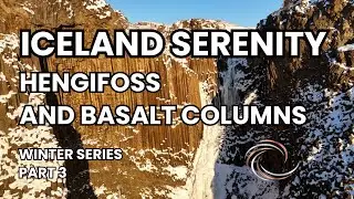ICELAND SERENITY | Frozen Hengifoss & Basalt Columns &ndash; Drone Flyover